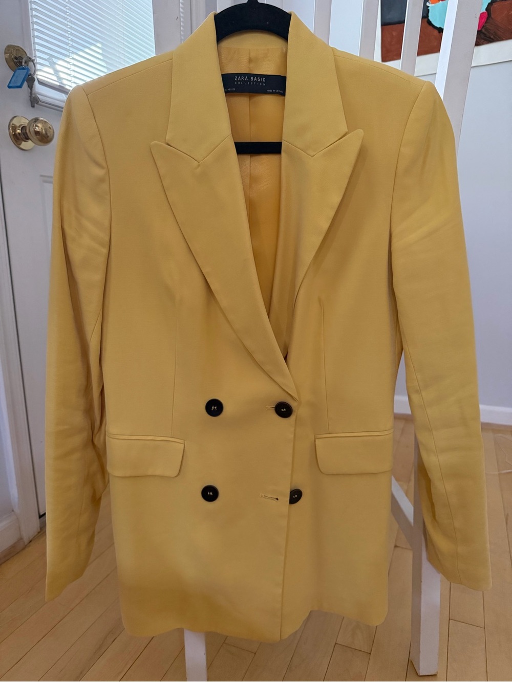Zara Yellow Double-Breasted Blazer